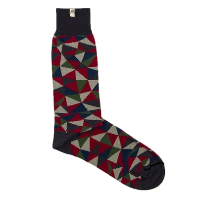 Shop 40 Colori Taupe Mosaic Organic Cotton Socks In Multicolour