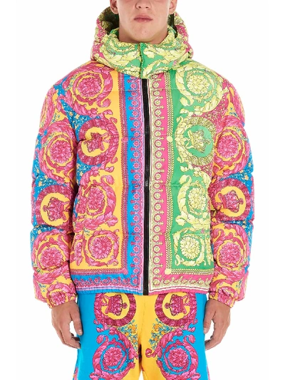 Shop Versace Barocco Fluo Jacket In Multicolor