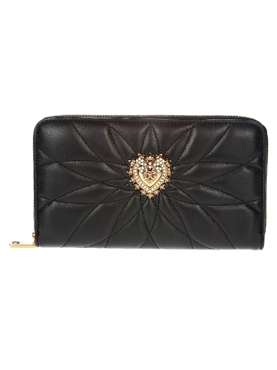 Shop Dolce & Gabbana Logo Leather Wallet In Black