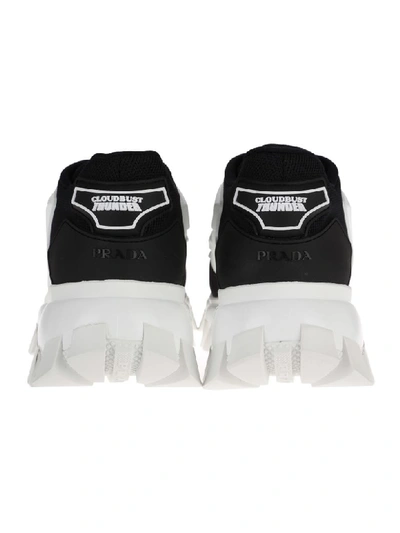 Shop Prada Cloudbust Thunder Knit Sneakers In White