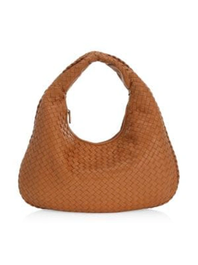 Shop Bottega Veneta Medium Veneta Leather Hobo Bag In Wood