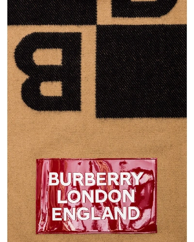 Shop Burberry Patch B Repeat Scarf In Archive Beige