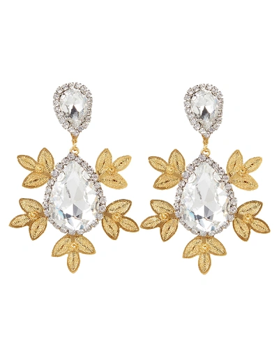 Shop Mallarino Garance Crystal Drop Earrings In Gold
