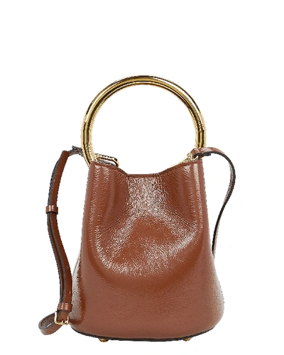 Shop Marni Pannier Top Handle Bag In Brown
