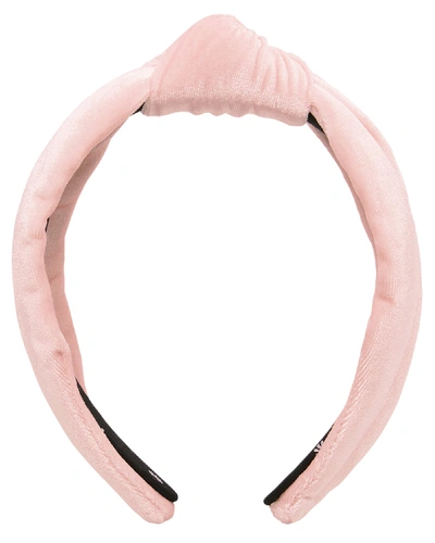 Shop Lele Sadoughi Pink Velvet Knotted Headband