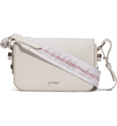 Shop Off-white Diagonal Stripe Mini Flap Bag In Off White