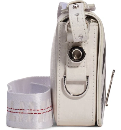Shop Off-white Diagonal Stripe Mini Flap Bag In Off White