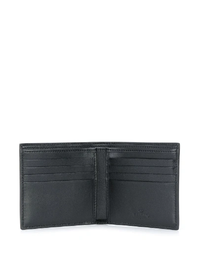 Shop Valentino Logo Print Wallet In Black