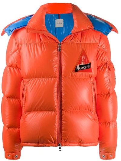 Shop Moncler Wilson Down Coat In Orange