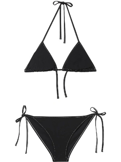 Shop Burberry Logo Bikini In Black