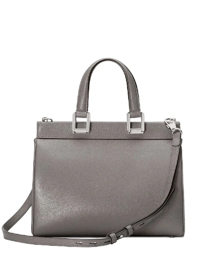 Shop Gucci Zumi Leather Shoulder Bag In Grey