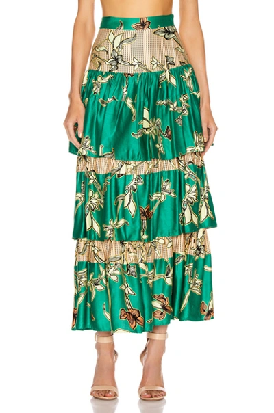 Shop Alexis Honoka Skirt In Jade Green Orchid