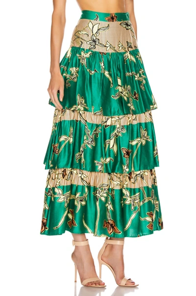 Shop Alexis Honoka Skirt In Jade Green Orchid