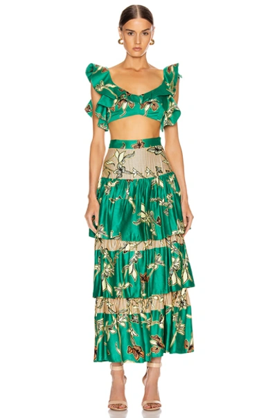 Shop Alexis Honoka Skirt In Jade Green Orchid