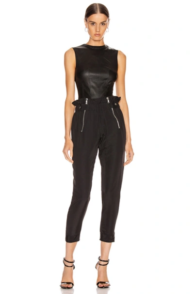 Shop Rta Claire Leather Bodysuit In Nightlife 2