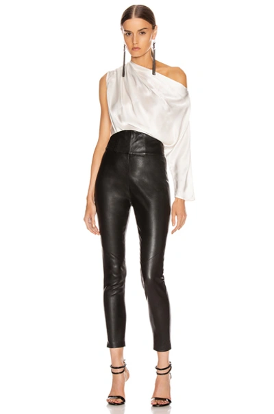 Shop Michelle Mason Corset Leather Trouser In Black