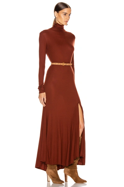 Shop Ag Adriano Goldschmied Chels Maxi Dress In Brown In Rich Crimson