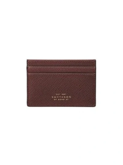 Shop Smythson Panama Leather Card Case In Mahogany