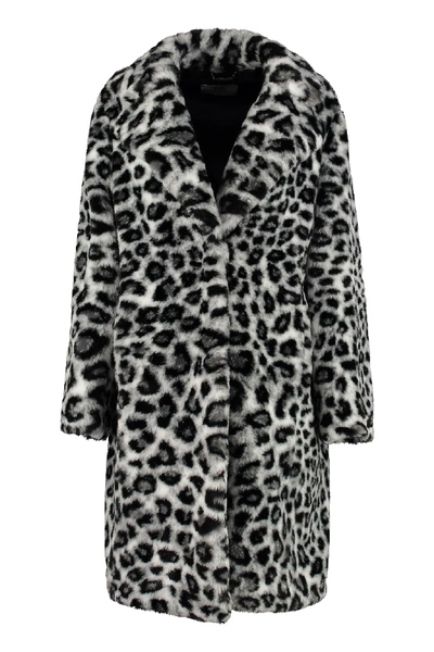 Shop Alberta Ferretti Faux Fur Coat In Grey
