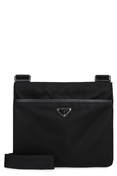 Shop Prada Fabric Bandolier Bag In Black
