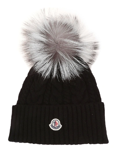 Shop Moncler Pon Pon Cap In Black