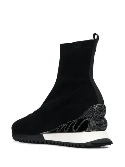 Shop Le Silla Embellished Sock Boots In Black