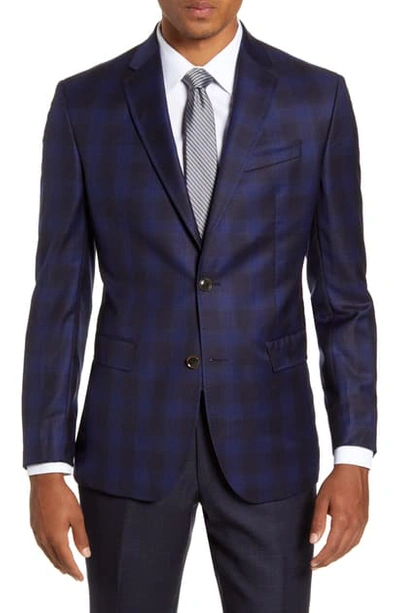 Shop Ted Baker Jay Trim Fit Check Wool Sport Coat In Blue