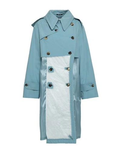 Shop Maison Margiela Full-length Jacket In Sky Blue