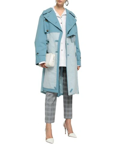 Shop Maison Margiela Full-length Jacket In Sky Blue
