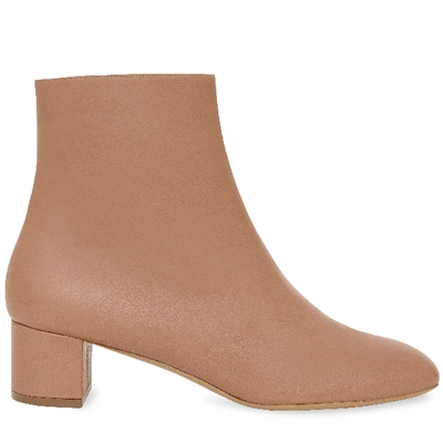 Shop Mansur Gavriel Lamb 40mm Ankle Boot In Taupe