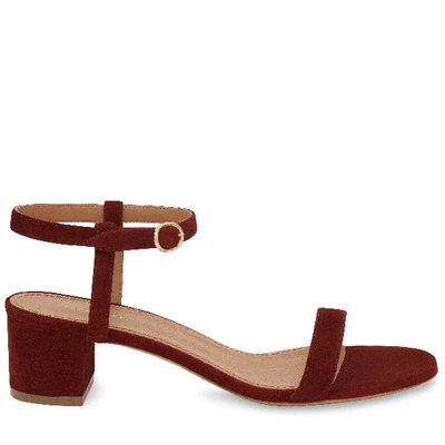 Shop Mansur Gavriel 40mm Ankle Strap Sandal In Burgundy