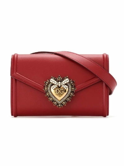 Shop Dolce & Gabbana Sacred Heart Belt Bag In Red