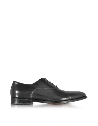 Shop Santoni Black Lace-up Shoes