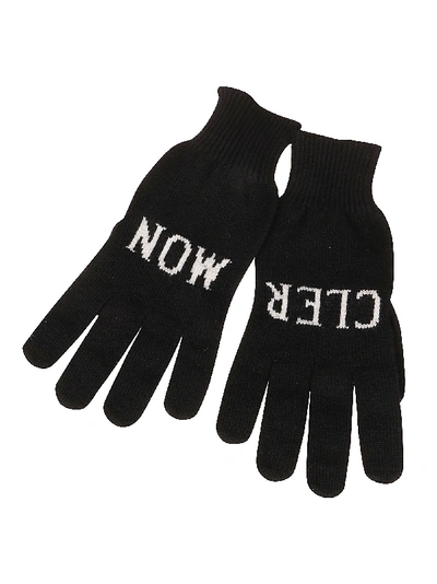 Shop Moncler Black Wool Gloves