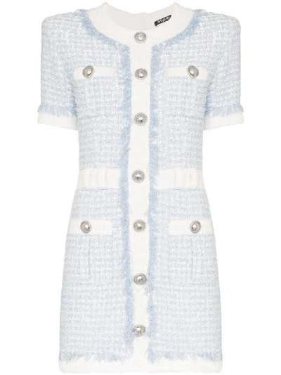 Shop Balmain Light Blue Dress