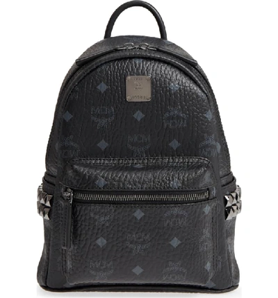 Pre-owned Mcm Stark Backpack Visetos Side Studs Mini Black