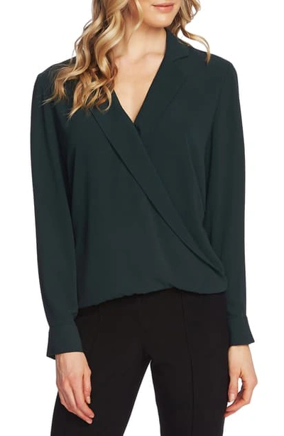 Shop Vince Camuto Faux Wrap Top In Dk Willow