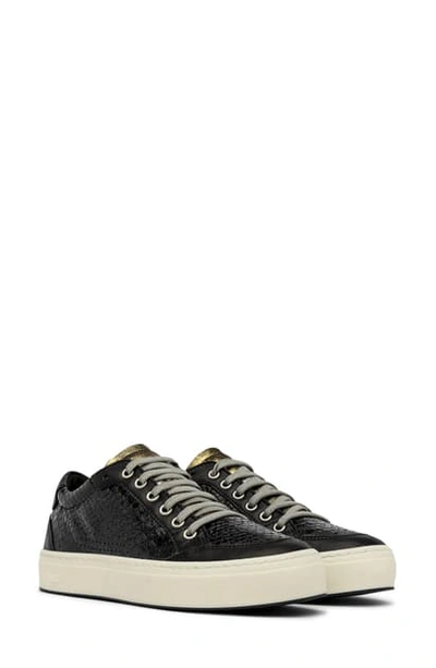 Shop P448 Love Low Top Sneaker In Black/ Gold