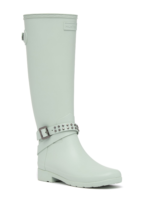 hunter refined stud waterproof biker boot