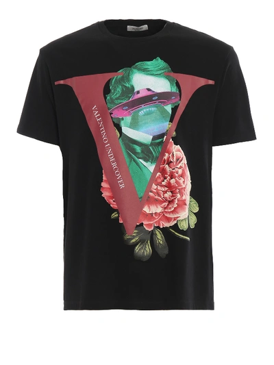 Shop Valentino Undercover V Rose T-shirt In Black