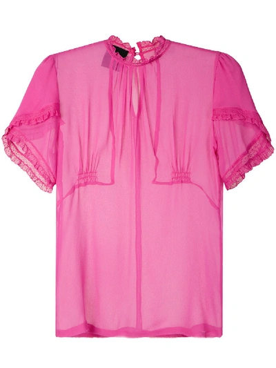 Shop Andrea Bogosian Silk Blouse In Pink