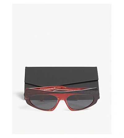 Shop Alain Mikli Pose Irregular Sunglasses In Red/black