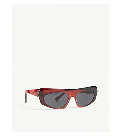 Shop Alain Mikli Pose Irregular Sunglasses In Red/black