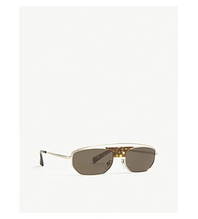 Shop Alain Mikli A04014 Rectangle-frame Sunglasses In Black/brown