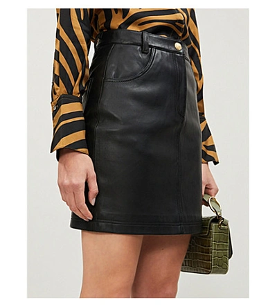 Claudie Pierlot Cleyah Leather Skirt In Black ModeSens