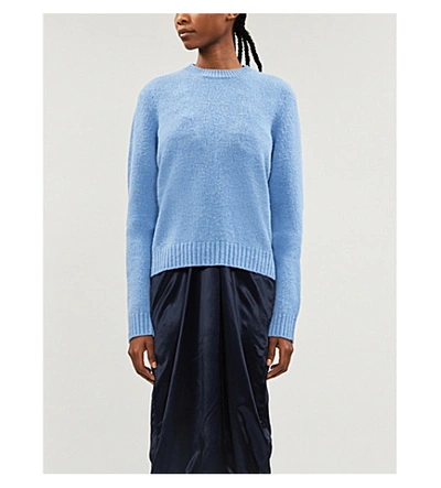 Shop Bottega Veneta Relaxed-fit Round-neck Brushed Wool Jumper In Ice