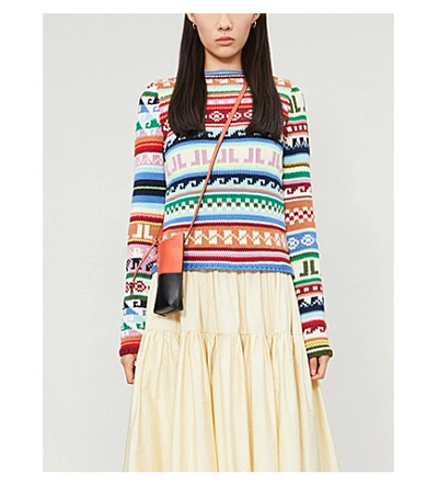Shop Lanvin Fair Isle-pattern Slim-fit Wool-blend Jumper In Multicolour