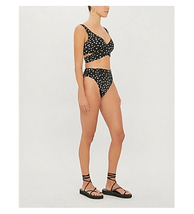 Shop Stella Mccartney Polka-dot Bikini Bottoms In 008 Black Cream