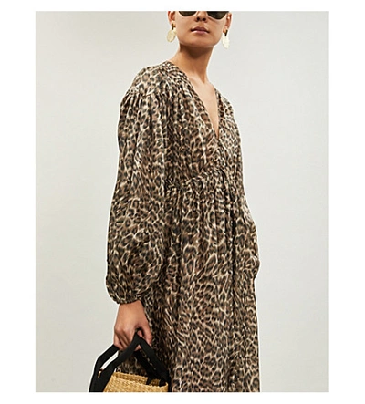 Shop Zimmermann Verity Silk Dress In Leopard