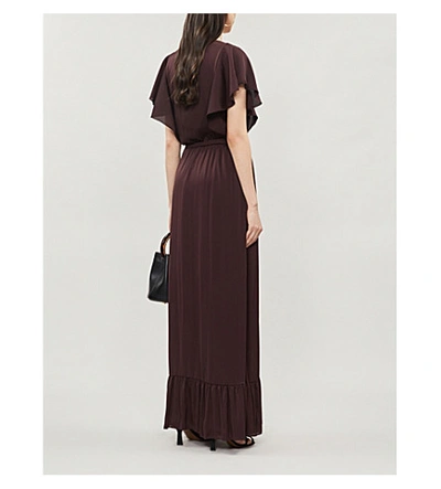 DESIGNERS REMIX ELDA RUFFLED CREPE WRAP DRESS 